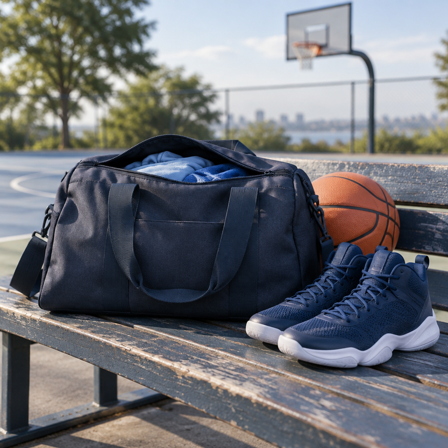 Pack for the run, courtside bench composition